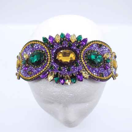 Mardi Gras Purple Jeweled Rhinestone Headband - Mardi Gras Apparel - Accessories, Headbands, Mardi Gras - Headband