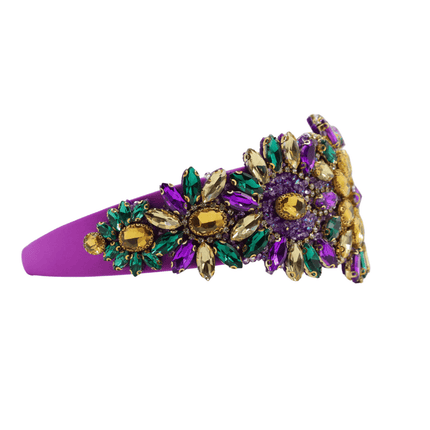 Mardi Gras Purple Jeweled Rhinestone Headband - Mardi Gras Apparel - Accessories, Headbands, Mardi Gras - Headband