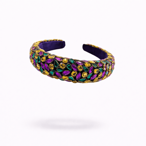 Mardi Gras Purple Jeweled Rhinestone Headband - Mardi Gras Apparel - Accessories, accessory discount tier, Headbands - Headband