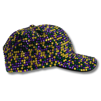 Mardi Gras Rhinestone Baseball Cap - Mardi Gras Apparel - Accessories, Hats, Mardi Gras - Hats