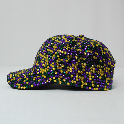 Mardi Gras Rhinestone Baseball Cap - Mardi Gras Apparel - Accessories, Hats, Mardi Gras - Hats