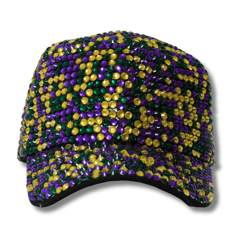 Mardi Gras Rhinestone Baseball Cap - Mardi Gras Apparel - Accessories, Hats, Mardi Gras - Hats