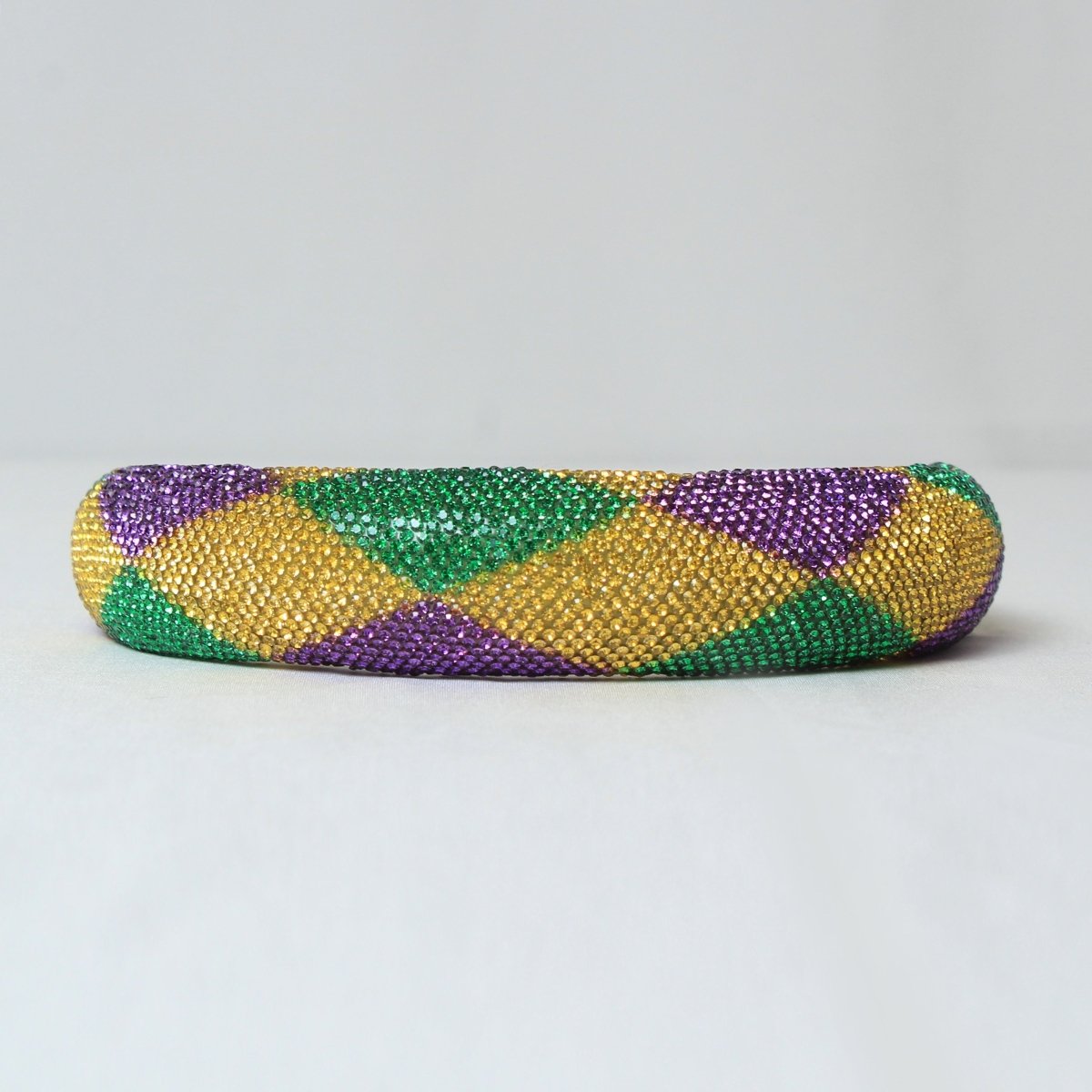 Mardi Gras Rhinestone Diamond Pattern Headband - Mardi Gras Apparel - Accessories, Headbands, Mardi Gras - Mardi Gras Headband