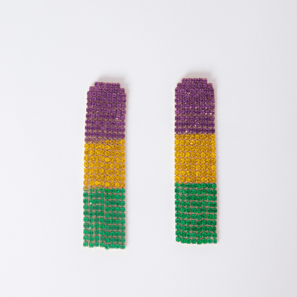 Mardi Gras Rhinestone Earrings - Mardi Gras Apparel - Accessories, Adult, Earrings - Earrings