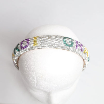 Mardi Gras Rhinestone Embellished Headband - Mardi Gras Apparel - Accessories, Headbands, Mardi Gras - Mardi Gras Headband