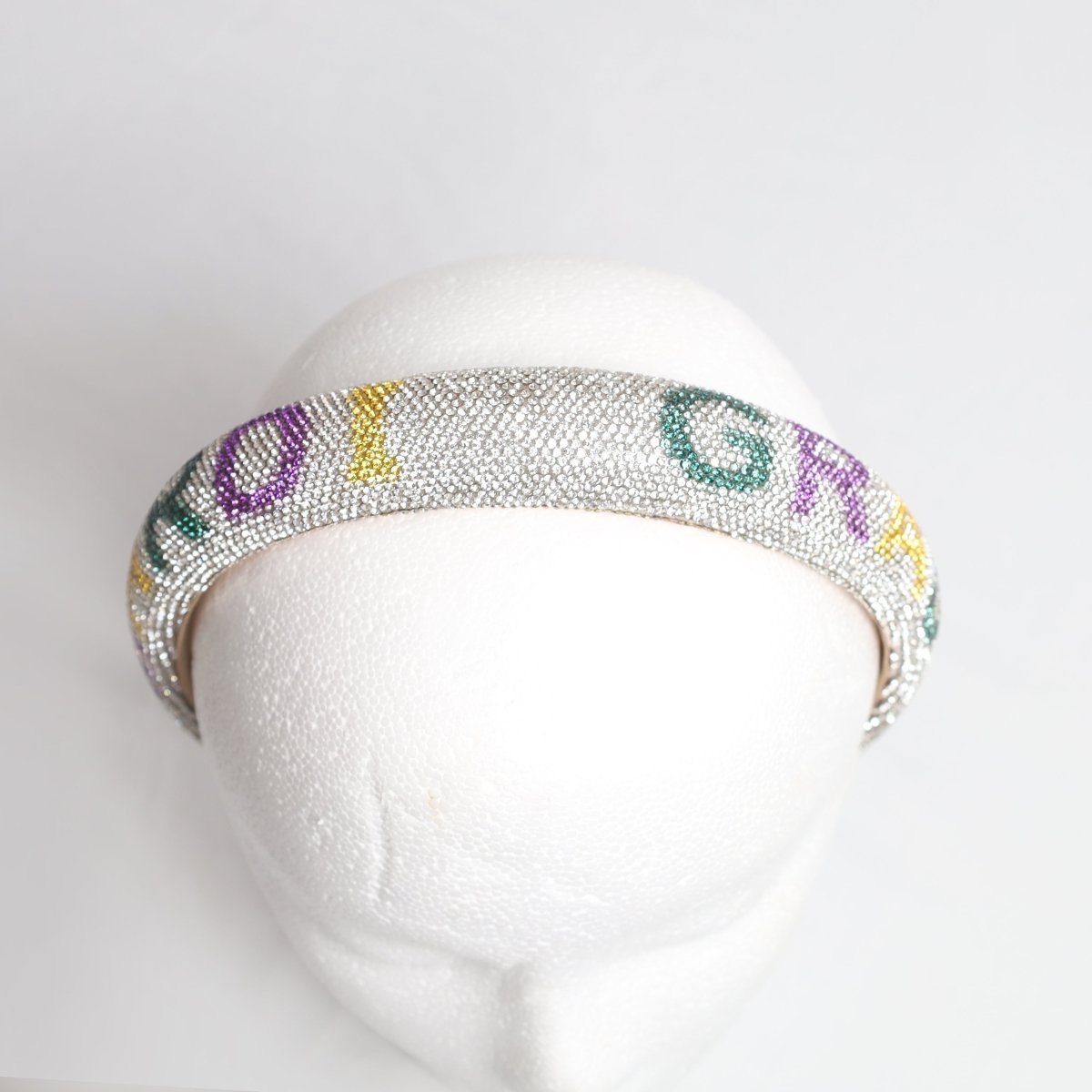 Mardi Gras Rhinestone Embellished Headband - Mardi Gras Apparel - Accessories, Headbands, Mardi Gras - Mardi Gras Headband