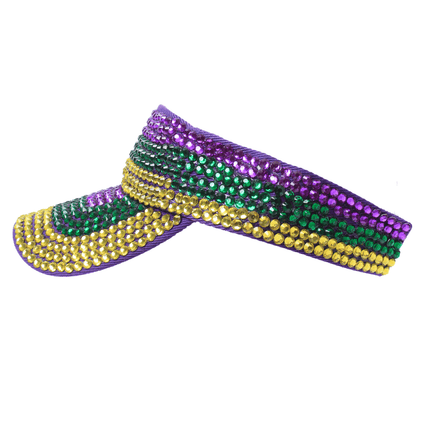 Mardi Gras Rhinestone Visor Hat - Mardi Gras Apparel - Accessories, Adult, Hats - Hats