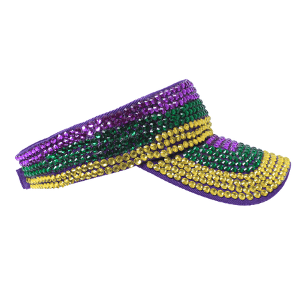 Mardi Gras Rhinestone Visor Hat - Mardi Gras Apparel - Accessories, Adult, Hats - Hats