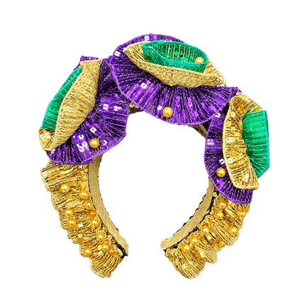 Mardi Gras Ruffle Sequin Headband - Mardi Gras Apparel - Accessories, Headbands, Mardi Gras - Headband