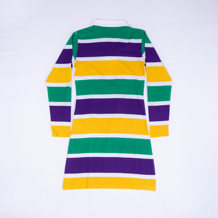 Mardi Gras Rugby Polo Dress Purple, Green & Gold Striped Style Adult MD Mardi Gras Rugby Polo Dress Purple, Green & Gold Striped Style Adult MD