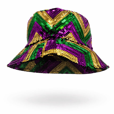 Mardi Gras Sequin Bucket Hat - Mardi Gras Apparel - Accessories, accessory discount tier, Adult - Hats