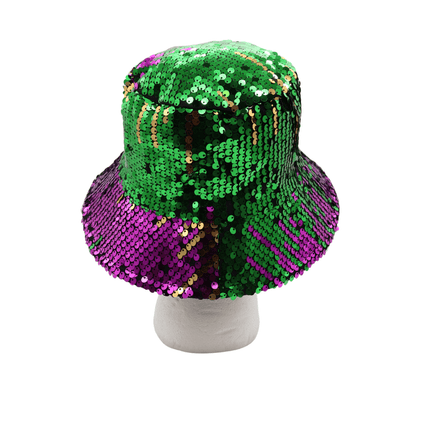 Mardi Gras Sequin Bucket Hat - Mardi Gras Apparel - Accessories, Adult, beanie - Hats