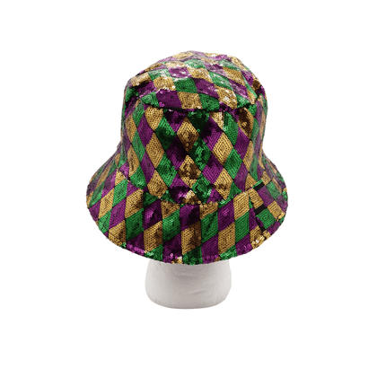 Mardi Gras Sequin Bucket Hat - Mardi Gras Apparel - Accessories, Adult, beanie - Hats