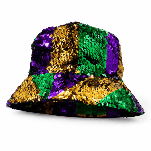 Mardi Gras Sequin Bucket Hat - Mardi Gras Apparel - Accessories, accessory discount tier, Adult - Hats