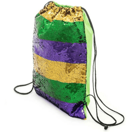 Mardi Gras Sequin Drawstring Backpack - Mardi Gras Apparel - Accessories, Adult, Bags - Bag