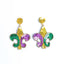 Mardi Gras Sequin Fleur De Lis Drop Earrings - Mardi Gras Apparel - Accessories, Earrings, Ladies - Earrings