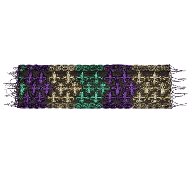 Mardi Gras Sequin Fleur De Lis Sheer Wrap Shawl - Mardi Gras Apparel - Accessories, Ladies, Mardi Gras - Shawl