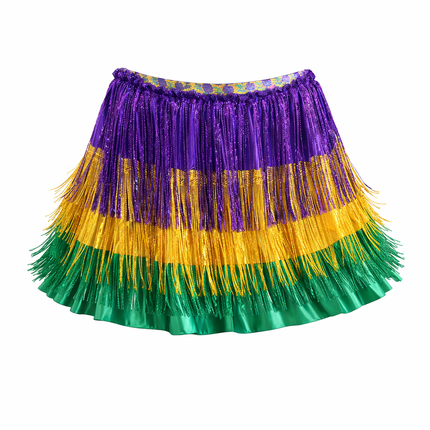 Mardi Gras Sequin Fringe Tutu Skirt - Mardi Gras Apparel - Adult, Ladies, Mardi Gras - Skirt