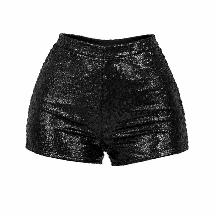 Mardi Gras Sequin High - Waist Shorts Black - Mardi Gras Apparel - Adult, apparel discount tier, Ladies - Shorts