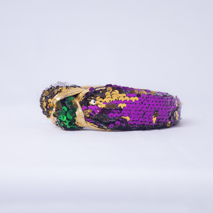 Mardi Gras Sequin Knot Headband - Mardi Gras Apparel - Accessories, Headbands, Mardi Gras - Mardi Gras Headband