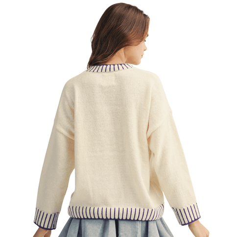 Mardi Gras Sequin Letter Knit Sweater - Mardi Gras Apparel - Adult, Bibi, Bibi Top Chart - Sweaters