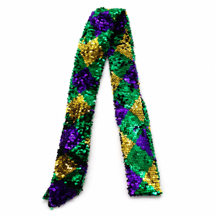 Mardi Gras Sequin Multicolor Belt - Mardi Gras Apparel - Accessories, Adult, Hair Bow - Belt
