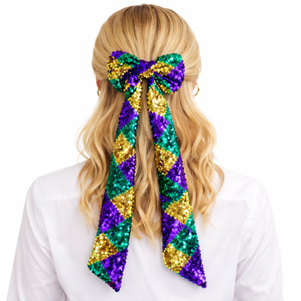 Mardi Gras Sequin Multicolor Belt - Mardi Gras Apparel - Accessories, Adult, Hair Bow - Belt