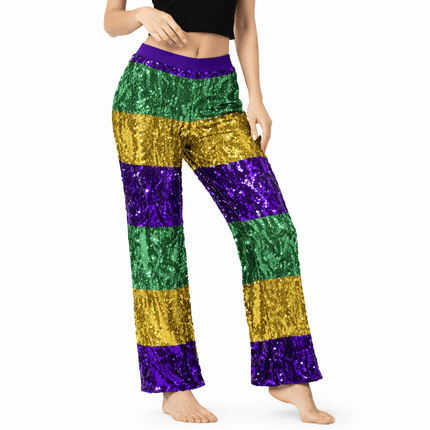 Mardi Gras Sequin Pants - Mardi Gras Apparel - Adult, apparel discount tier, Gold - Pants