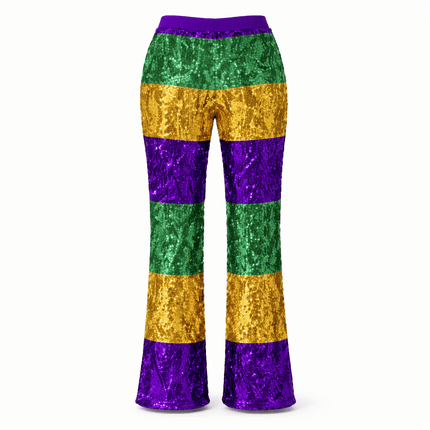 Mardi Gras Sequin Pants - Mardi Gras Apparel - Adult, apparel discount tier, Gold - Pants