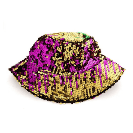 Mardi Gras Sequin Reversible Bucket Hat - Mardi Gras Apparel - Accessories, Adult, beanie - Hats