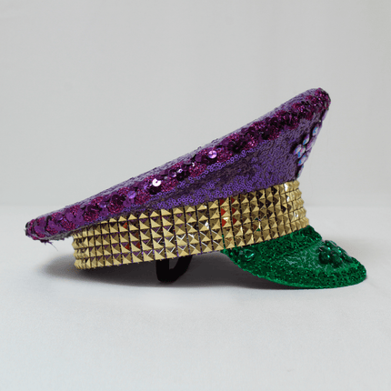 Mardi Gras Sequin Studded Captain Hat - Mardi Gras Apparel - Accessories, Adult, Hats - Hats