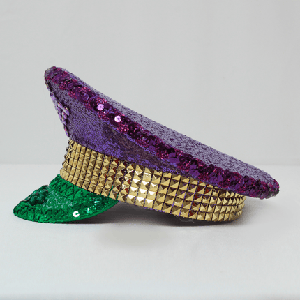 Mardi Gras Sequin Studded Captain Hat - Mardi Gras Apparel - Accessories, Adult, Hats - Hats