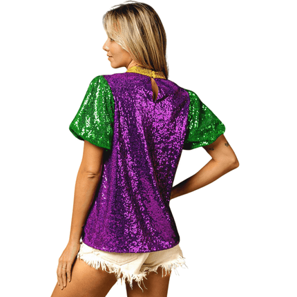 Mardi Gras Sequin Top - Mardi Gras Apparel - Adult, Bibi, Bibi Top Chart - Sequin Tops