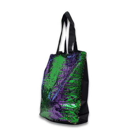 Mardi Gras Sequin Tote Bag Purple & Green - Mardi Gras Apparel - Accessories, Gold, Green - Bag