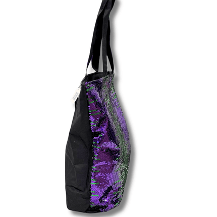 Mardi Gras Sequin Tote Bag Purple & Green - Mardi Gras Apparel - Accessories, Gold, Green - Bag