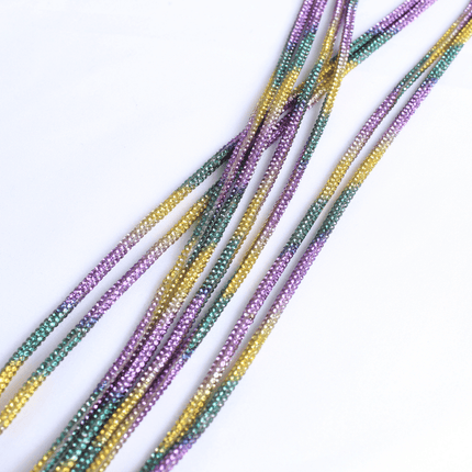 Mardi Gras Show Lace – Rhinestone Rope Necklace - Mardi Gras Apparel - Accessories, Mardi Gras, Shoe Lace - Shoelaces