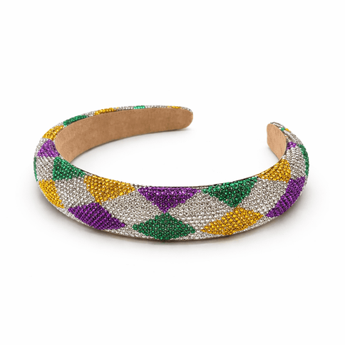 Mardi Gras Silver Rhinestone Headband - Mardi Gras Apparel - Accessories, Headbands, Mardi Gras - Headband