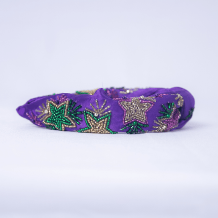 Mardi Gras Star Beaded Headband - Mardi Gras Apparel - Accessories, Headbands, Mardi Gras - Mardi Gras Headband