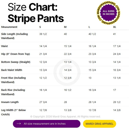 Mardi Gras Stripe Pants - Mardi Gras Apparel - Adult, Gold, Green - Leggings