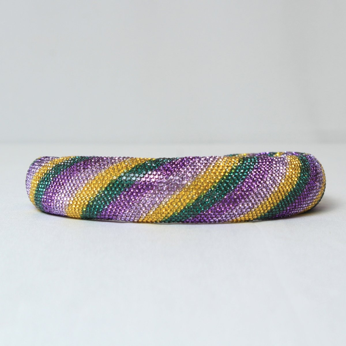 Mardi Gras Striped Rhinestone Headband - Mardi Gras Apparel - Accessories, Headbands, Mardi Gras - Mardi Gras Headband