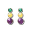 Mardi Gras Triple Sequin Circle Earrings - Mardi Gras Apparel - Earrings, Ladies, Mardi Gras - Earrings