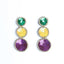 Mardi Gras Triple Sequin Circle Earrings - Mardi Gras Apparel - Earrings, Ladies, Mardi Gras - Earrings