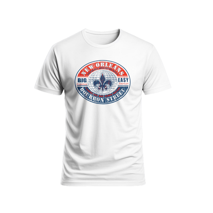 New Orleans Bourbon Street Big Easy Fleur de Lis T-Shirt Unisex - Mardi Gras Apparel - new orleans tshirt, Short Sleeve, - Tee - Shirt