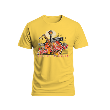 New Orleans Bourbon Street Music Scene T-Shirt Banana - Mardi Gras Apparel - new orleans tshirt, Short Sleeve, - Tee - Shirt