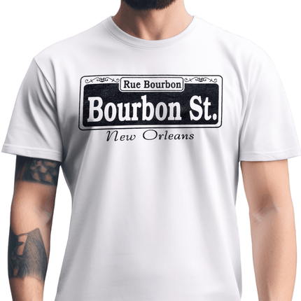 New Orleans Bourbon Street Rue Bourbon T-Shirt Unisex - Mardi Gras Apparel - new orleans tshirt, Short Sleeve, - Tee - Shirt
