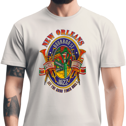 New Orleans Let the Good Times Roll T-Shirt Ice Gray - Mardi Gras Apparel - new orleans tshirt, Short Sleeve, - Tee - Shirt