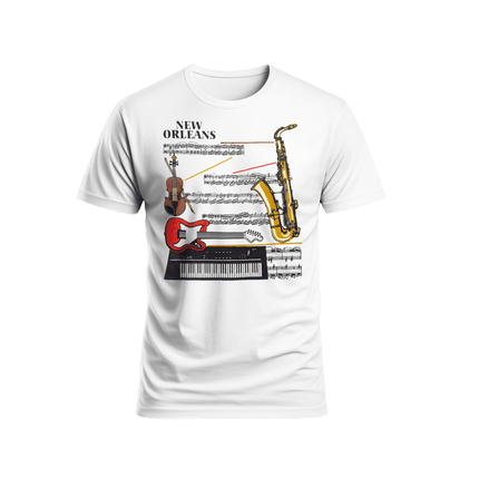 New Orleans Musical Instruments T-Shirt Unisex - Mardi Gras Apparel - new orleans tshirt, Short Sleeve, - Tee - Shirt