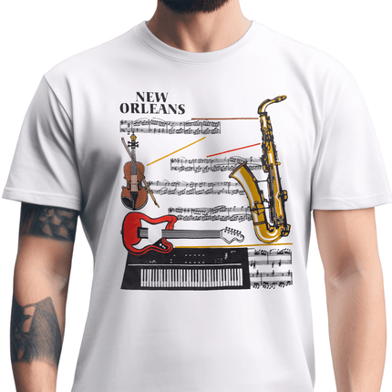New Orleans Musical Instruments T-Shirt Unisex - Mardi Gras Apparel - new orleans tshirt, Short Sleeve, - Tee - Shirt