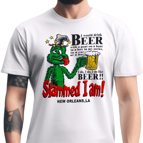 New Orleans Slammed I Am! Funny Beer T-Shirt Unisex - Mardi Gras Apparel - new orleans tshirt, Short Sleeve, - Tee - Shirt