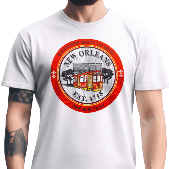 New Orleans Streetcar Est. 1718 T-Shirt Unisex - Mardi Gras Apparel - new orleans tshirt, Short Sleeve, - Tee - Shirt